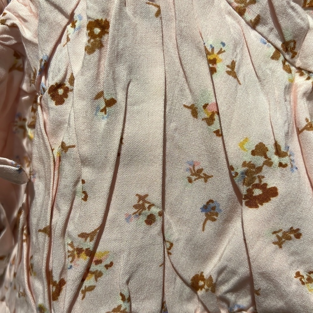 Pink Billabong Floral Crop With Puff Sleeves Size Medium nwot - Picture 5 of 6
